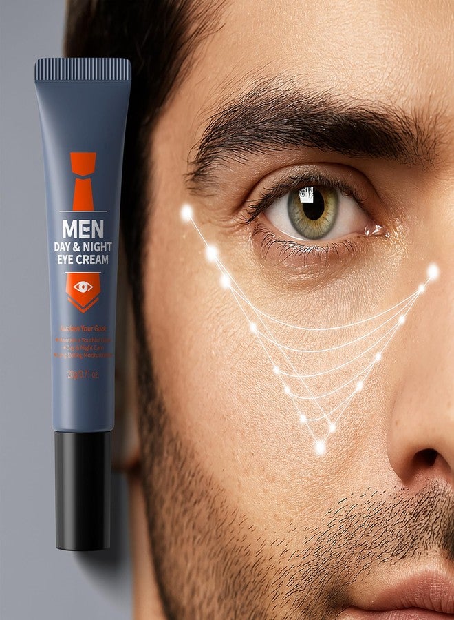 MIESCHER Men Day & Night Eye Cream, Men's Under Eye Cream For Puffy Eyes & Dark Circles Treatment, Firming, Soften Fine Lines, Day & Night Care Long-Lasting Moisturizing Eye Cream for Men, 0.71oz. - Image 2